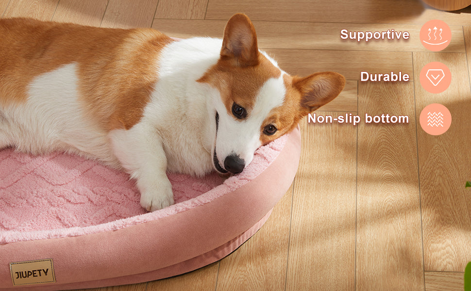 Plush Oval Bed for Cats or Dogs - Cozy Comfort