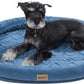 Dog Bed for Small Dog with Comfortable Bolster, Cozy and Comfy, Soft Oval Pad, M Size for Small Dogs, Durable Pet Sleeping Mat with Plush Breathable Surface High Resilience Foam, Blue.