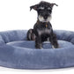 Bagel Dog Bed for Small Dogs,Calming Washable Puppy Cat Bed Indoor,Cozy Anti-Anxiety round Dount Pets Beds Blue