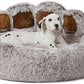Dog Bed with Standing Paws | Upgraded Soothing Paw Dog Bed | Cozy Comfy Dog Bed | Creative Dog Donut Bed with Bear Paws | Gray M Size 22”X22â€?X6”| Pet Dog Bed for Dogs