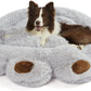 Brown Small Dog Bed, round Calming Donut Dog Bed, Flush and Fluffy Dog Bed, Comfy and Cozy Dog Bed, M Size (22"X22") Dog Bed with Non-Slip Bottom Dog Bed